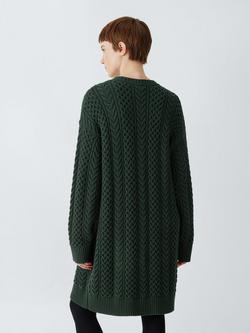 AND/OR Reanna Cable Knit Jumper Dress, Dark Green - view 2, Dark Green