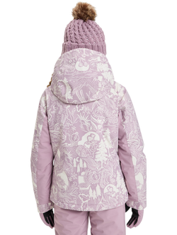 Roxy Kids' Free Jet Snow Jacket, Discreet Mauve - view 2, Discreet Mauve