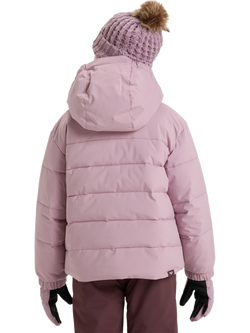 Roxy Kids' Snowyhill Technical Hooded Puffer Jacket, Discreet Mauve - view 2, Discreet Mauve