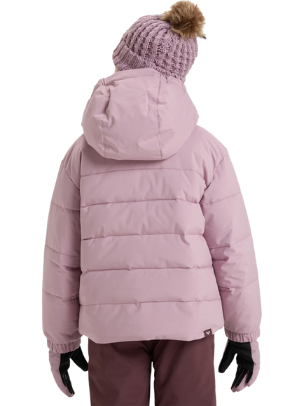 Roxy Kids' Snowyhill Technical Hooded Puffer Jacket, Discreet Mauve - view 2, Discreet Mauve