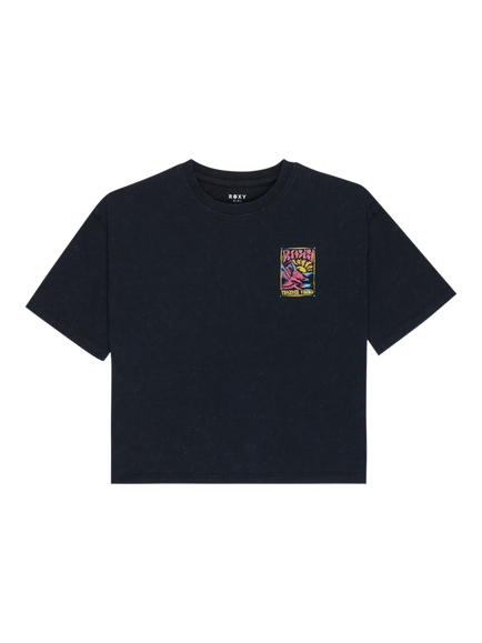 Roxy Kids' Cotton Short Sleeved Graphic T-Shirt, Anthracite, Anthracite
