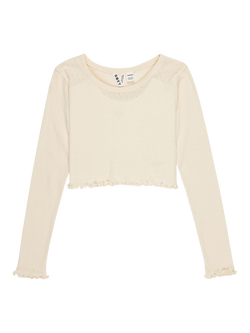 Roxy Kids' Cotton Blend Slim Logo T-Shirt, Parchment, Parchment