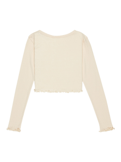 Roxy Kids' Cotton Blend Slim Logo T-Shirt, Parchment - view 2, Parchment