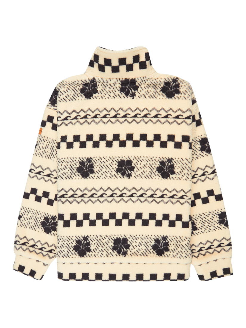 Product image 2 of 2, which shows Roxy Kids' High Zip Neck Long Sleeved Fleece, Parchment, 10 years