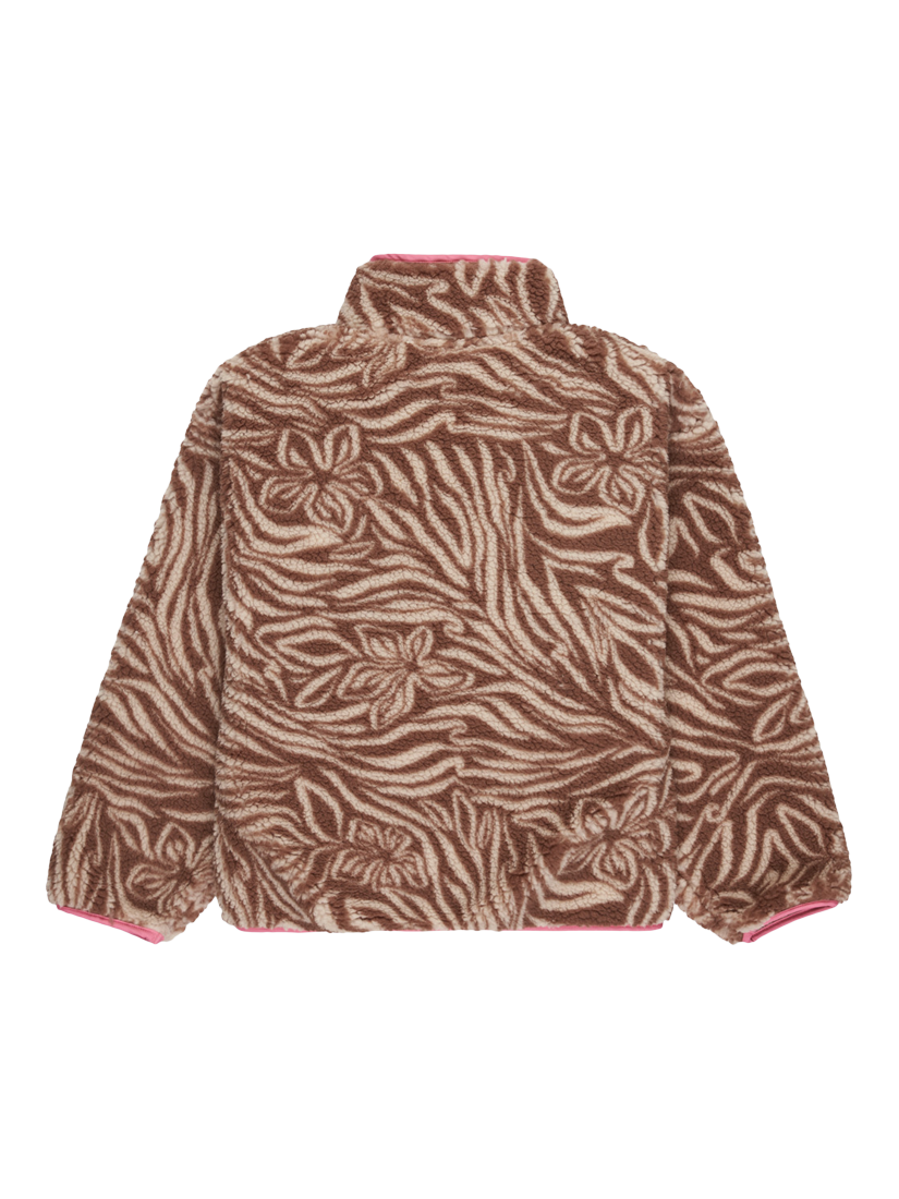 Product image 2 of 2, which shows Roxy Kids' High Neck Zipped Jacket, Parchment Animal, 10 years