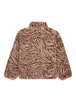 Roxy Kids' High Neck Zipped Jacket, Parchment Animal - view 2, Parchment Animal