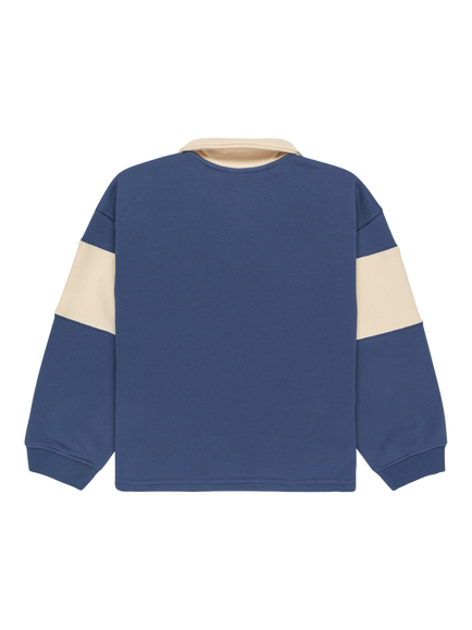 Roxy Kids' Iconic Waves Cotton Blend Sweatshirt, Vintage Indigo - view 2, Vintage Indigo