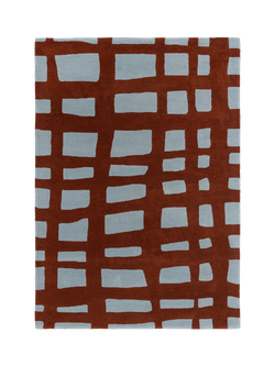 Scion Arlo Crosshatch Pure Wool Rug, Brick, Brick