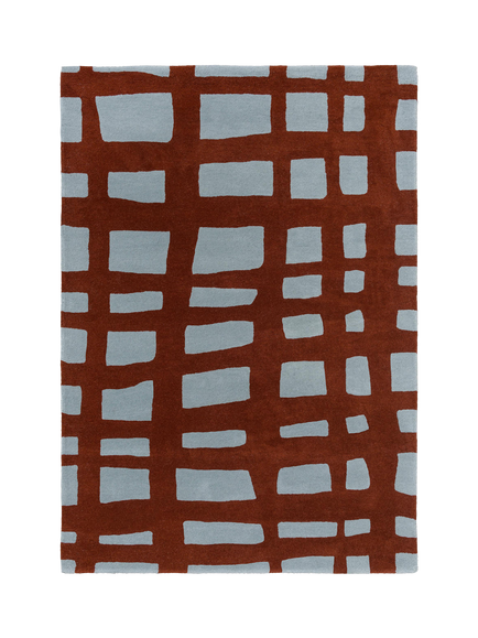 Scion Arlo Crosshatch Pure Wool Rug, Brick, Brick