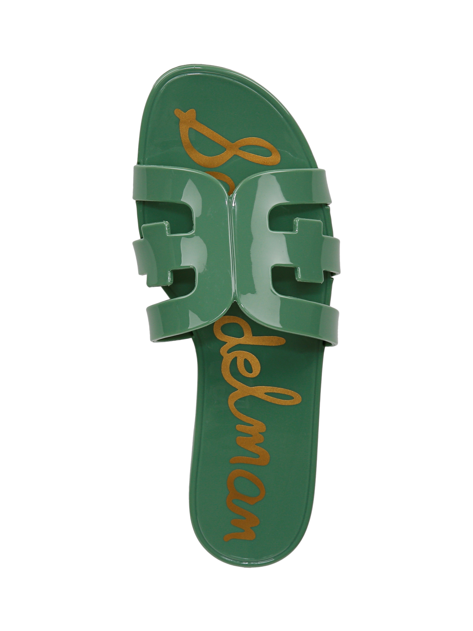Product image 3 of 6, which shows Sam Edelman Bay Jelly Slider Sandals, Green Garden, 3