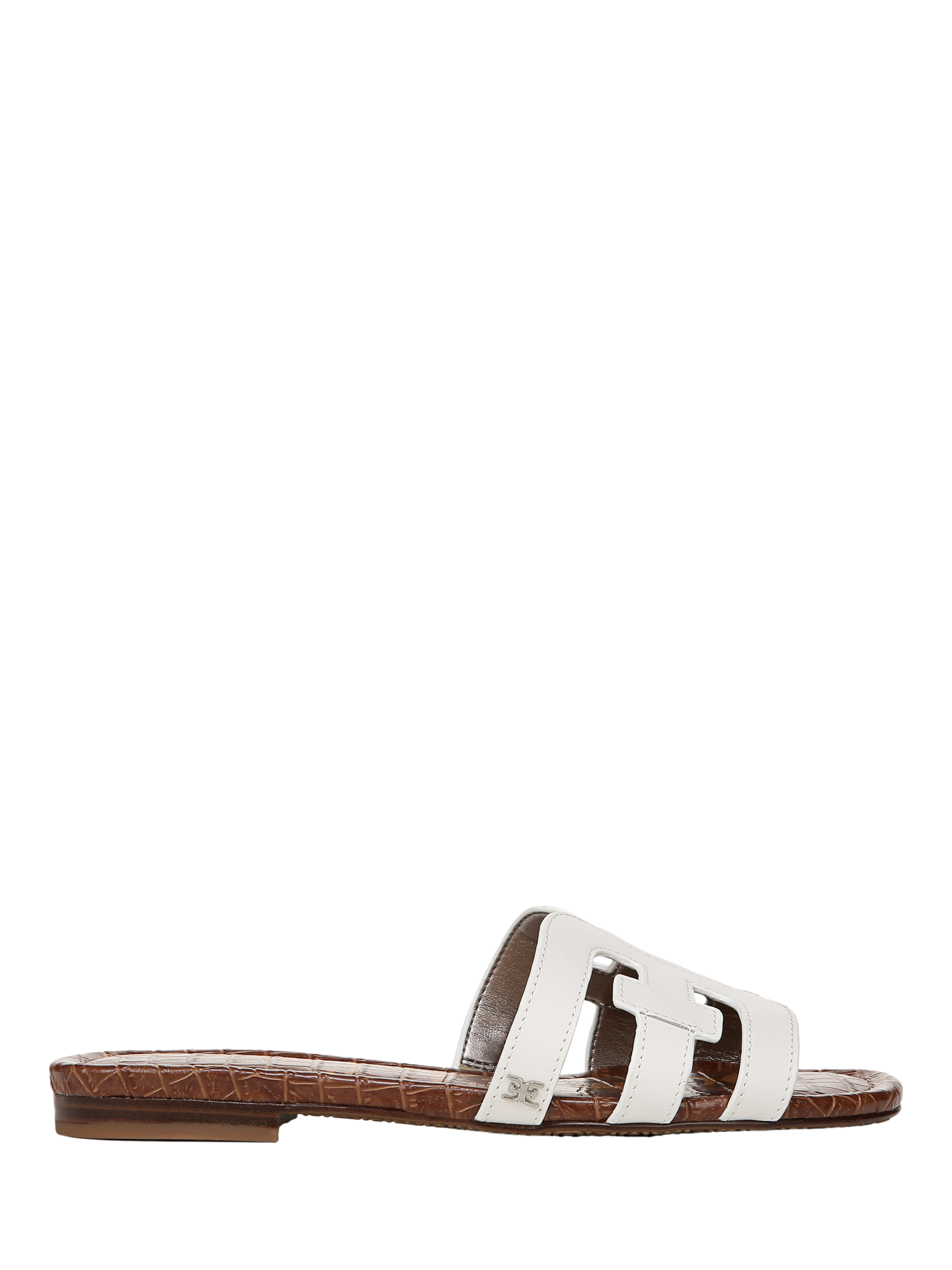 Product image 1 of 5, which shows Sam Edelman Bay Leather Sliders, White, 3