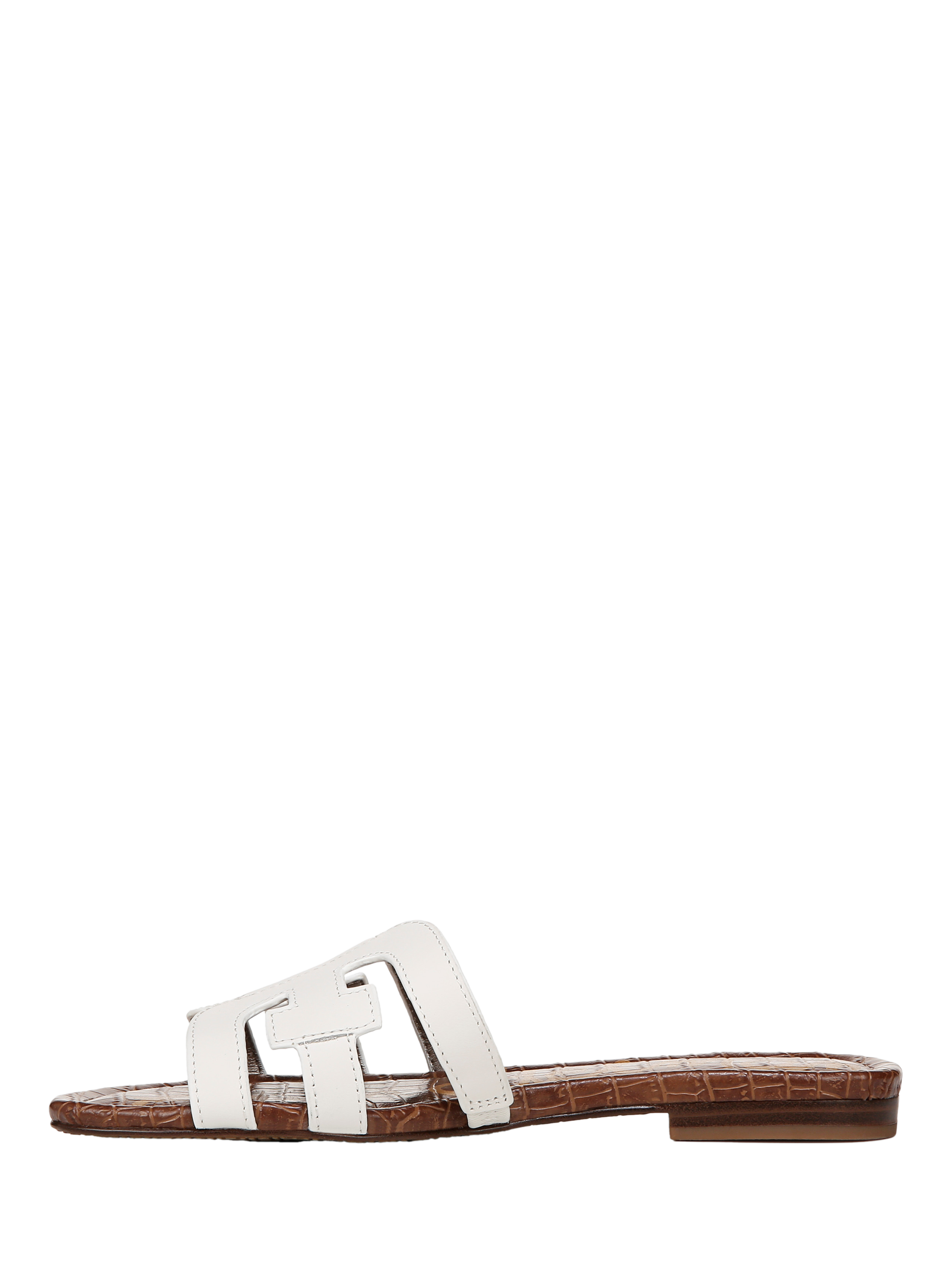 Product image 2 of 5, which shows Sam Edelman Bay Leather Sliders, White, 3