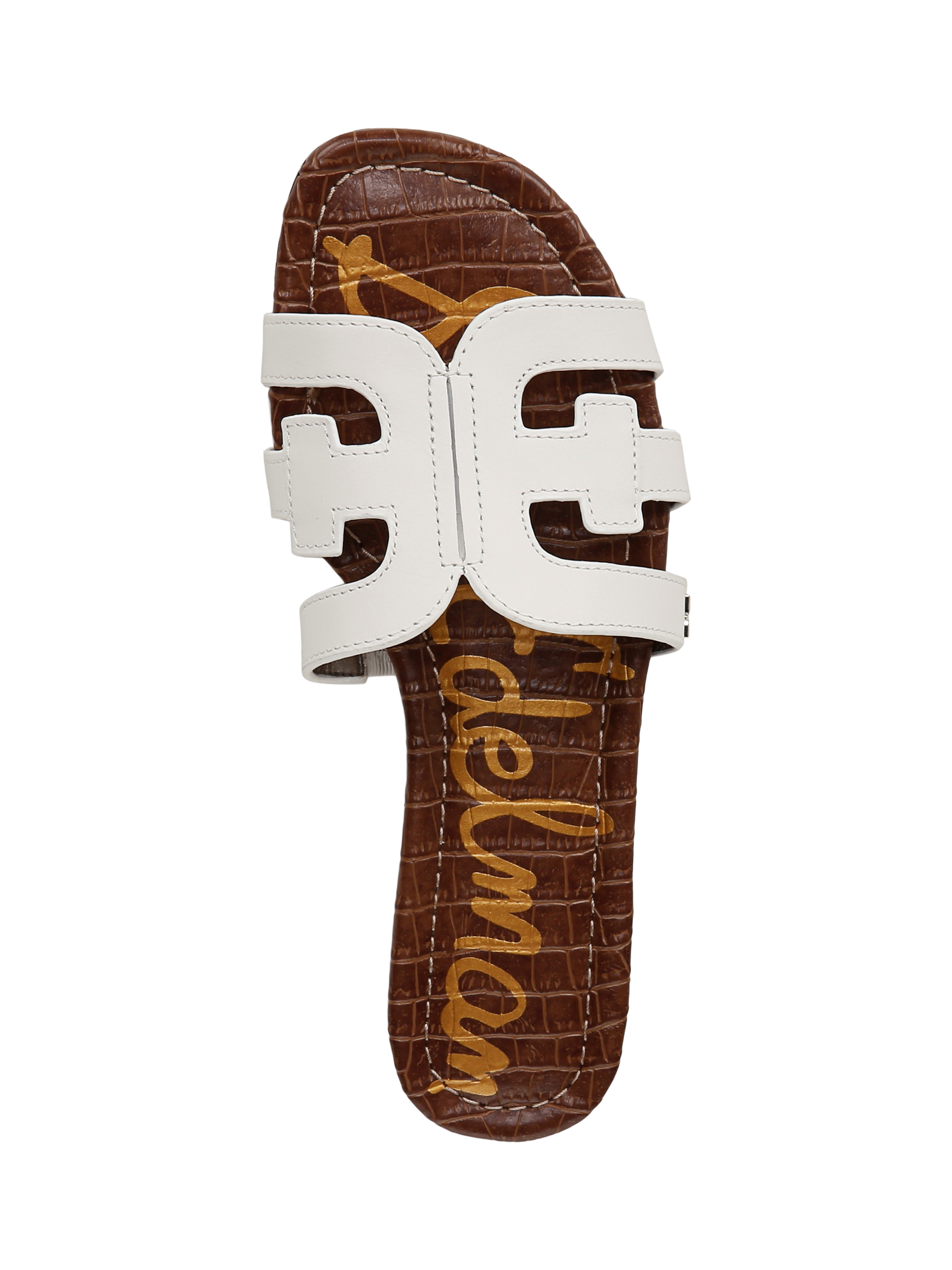 Product image 3 of 5, which shows Sam Edelman Bay Leather Sliders, White, 3