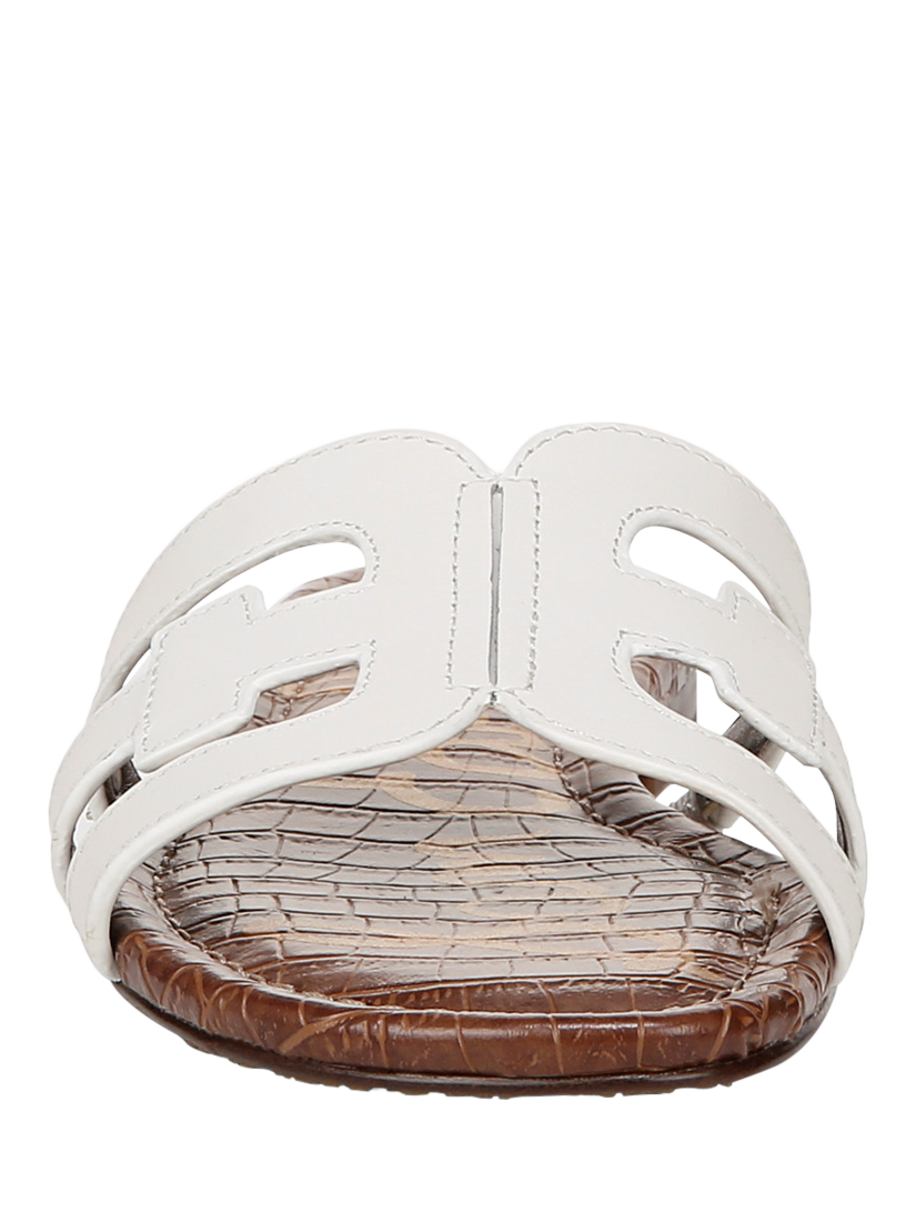 Product image 4 of 5, which shows Sam Edelman Bay Leather Sliders, White, 3