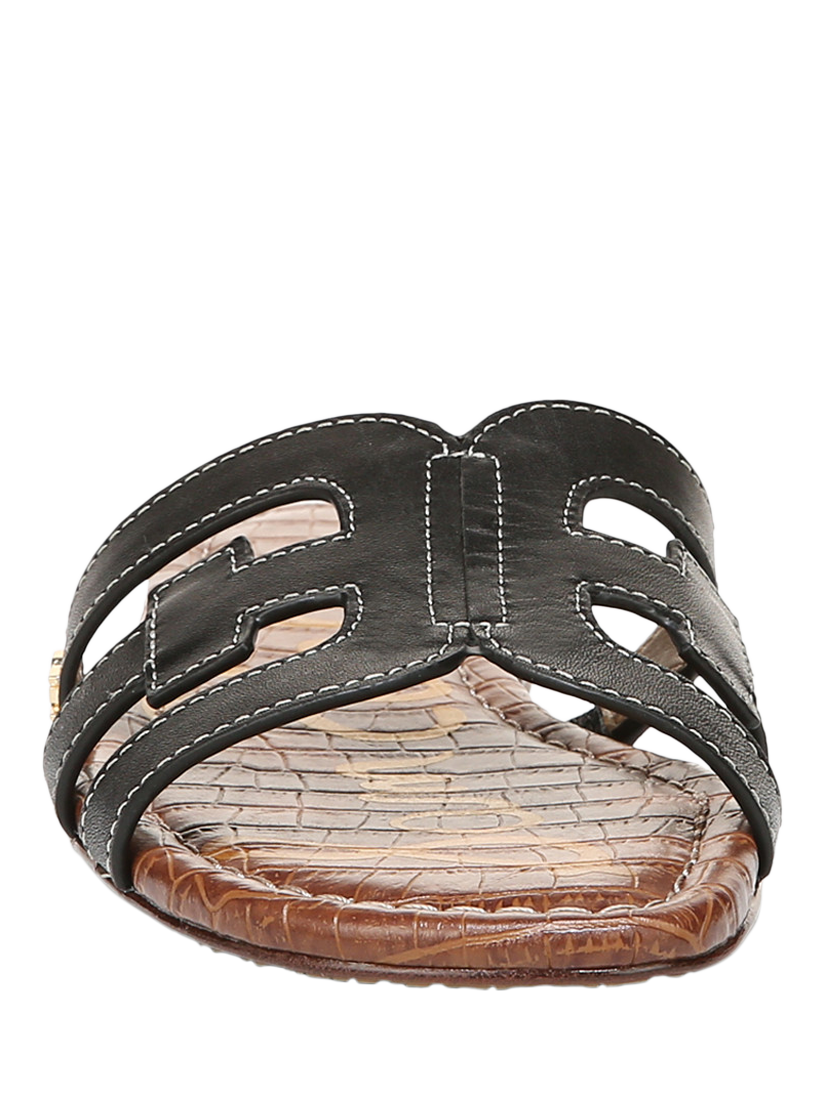 Product image 2 of 5, which shows Sam Edelman Bay Leather Sliders, Black, 3