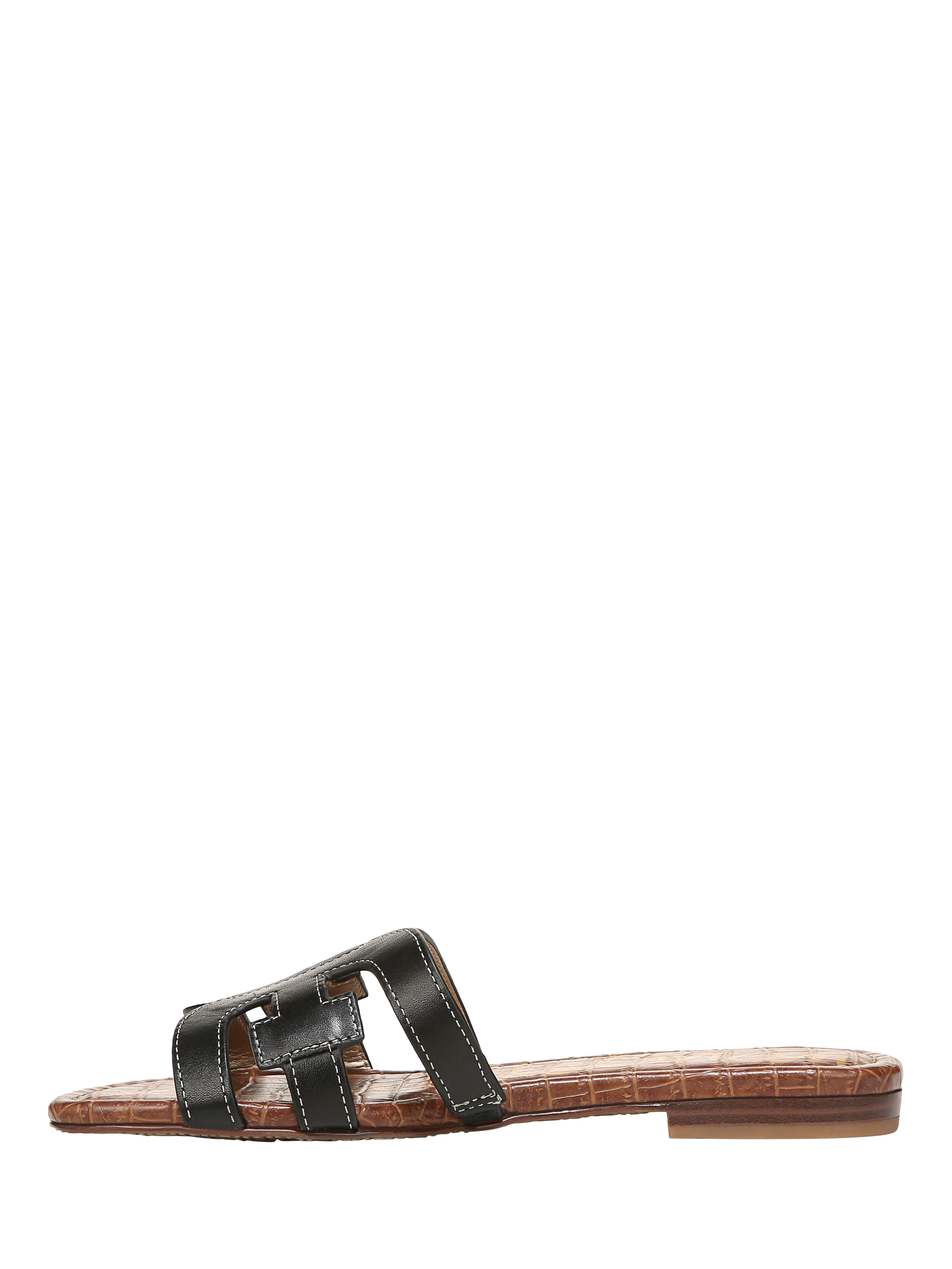 Product image 3 of 5, which shows Sam Edelman Bay Leather Sliders, Black, 3