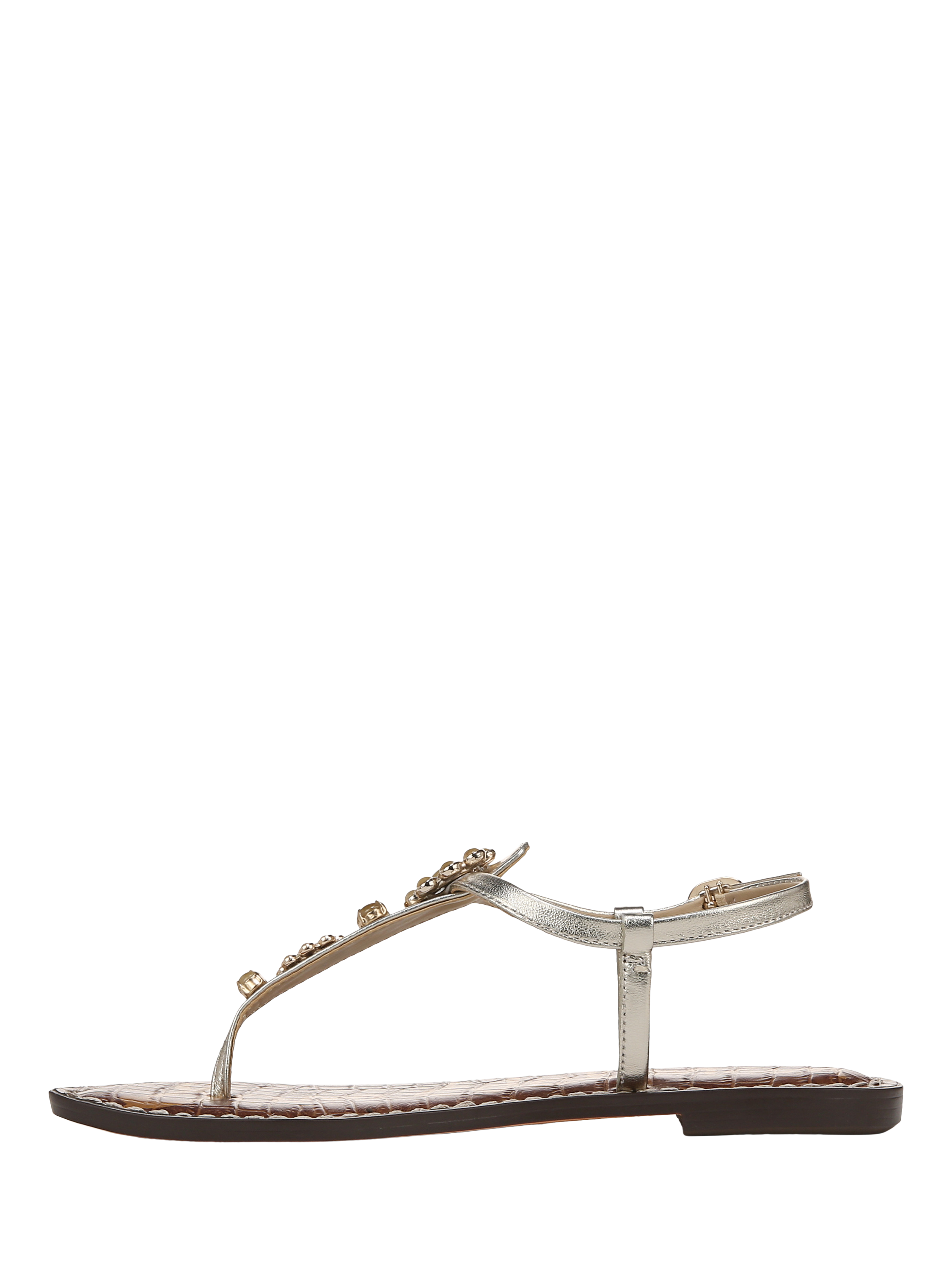 Product image 2 of 6, which shows Sam Edelman Gigi Ray Embellished Toe Post Sandals, Gold, 3