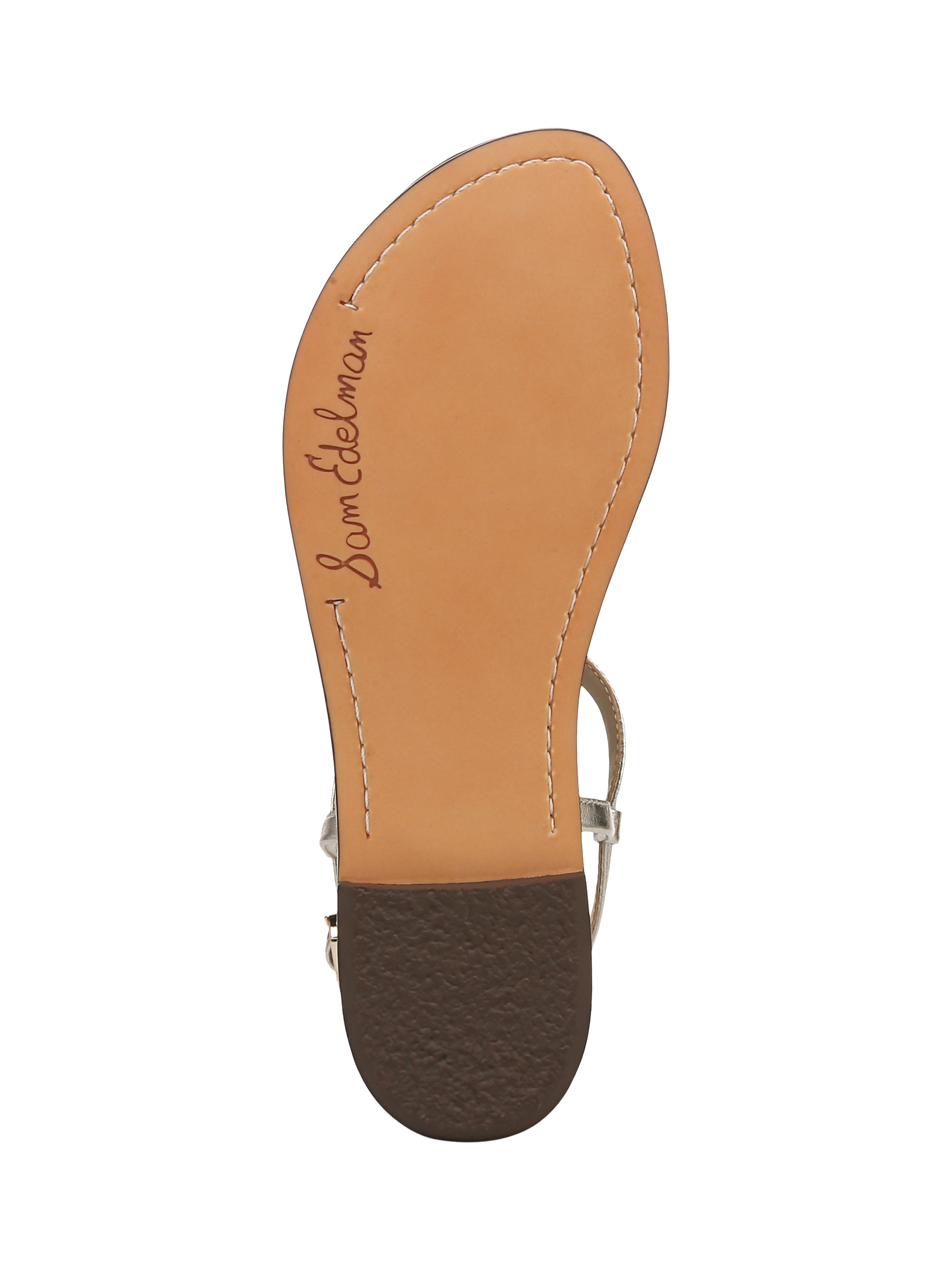 Product image 6 of 6, which shows Sam Edelman Gigi Ray Embellished Toe Post Sandals, Gold, 3