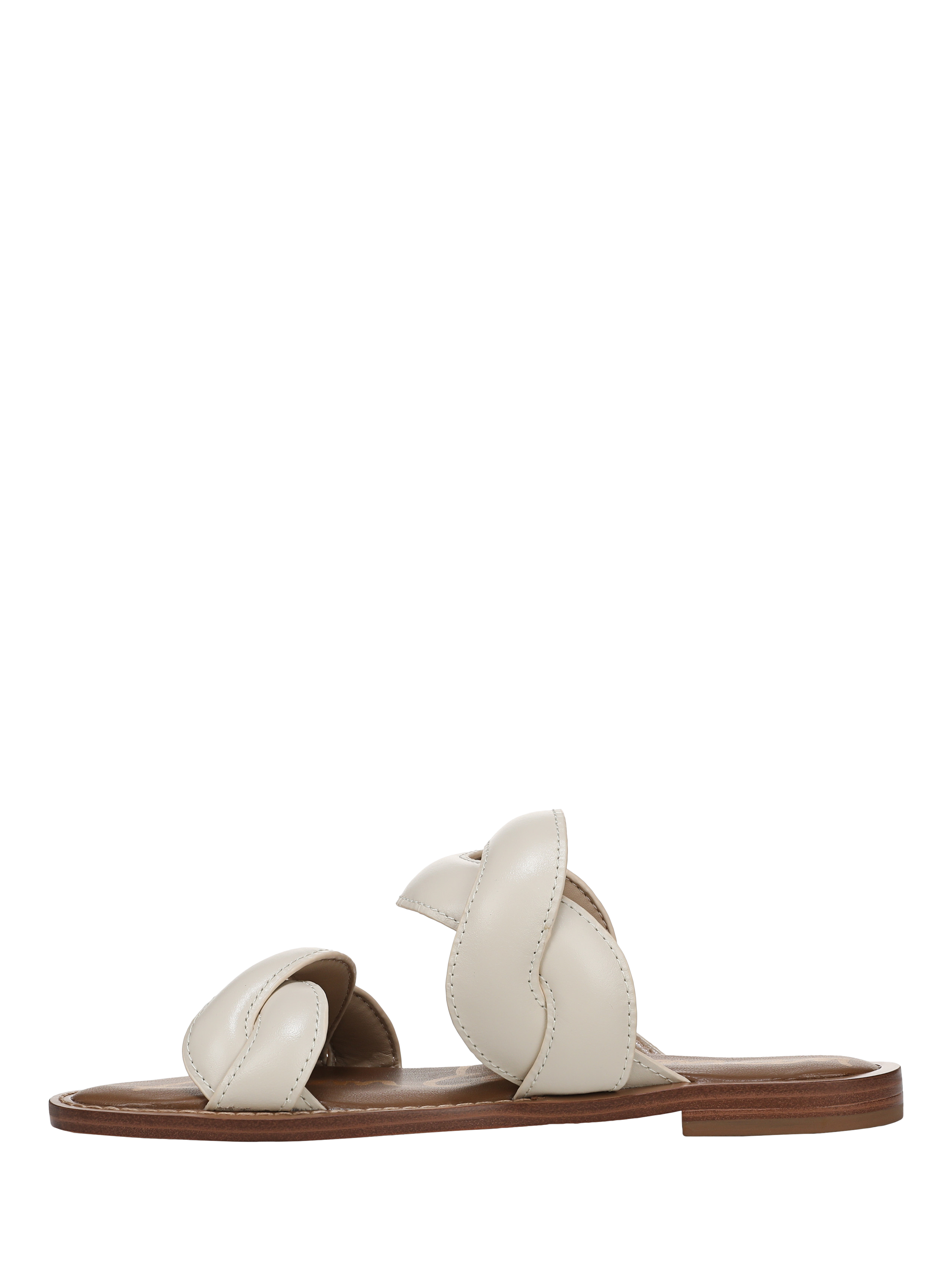 Product image 2 of 6, which shows Sam Edelman Hellen Leather Slider Sandals, Ivory, 3