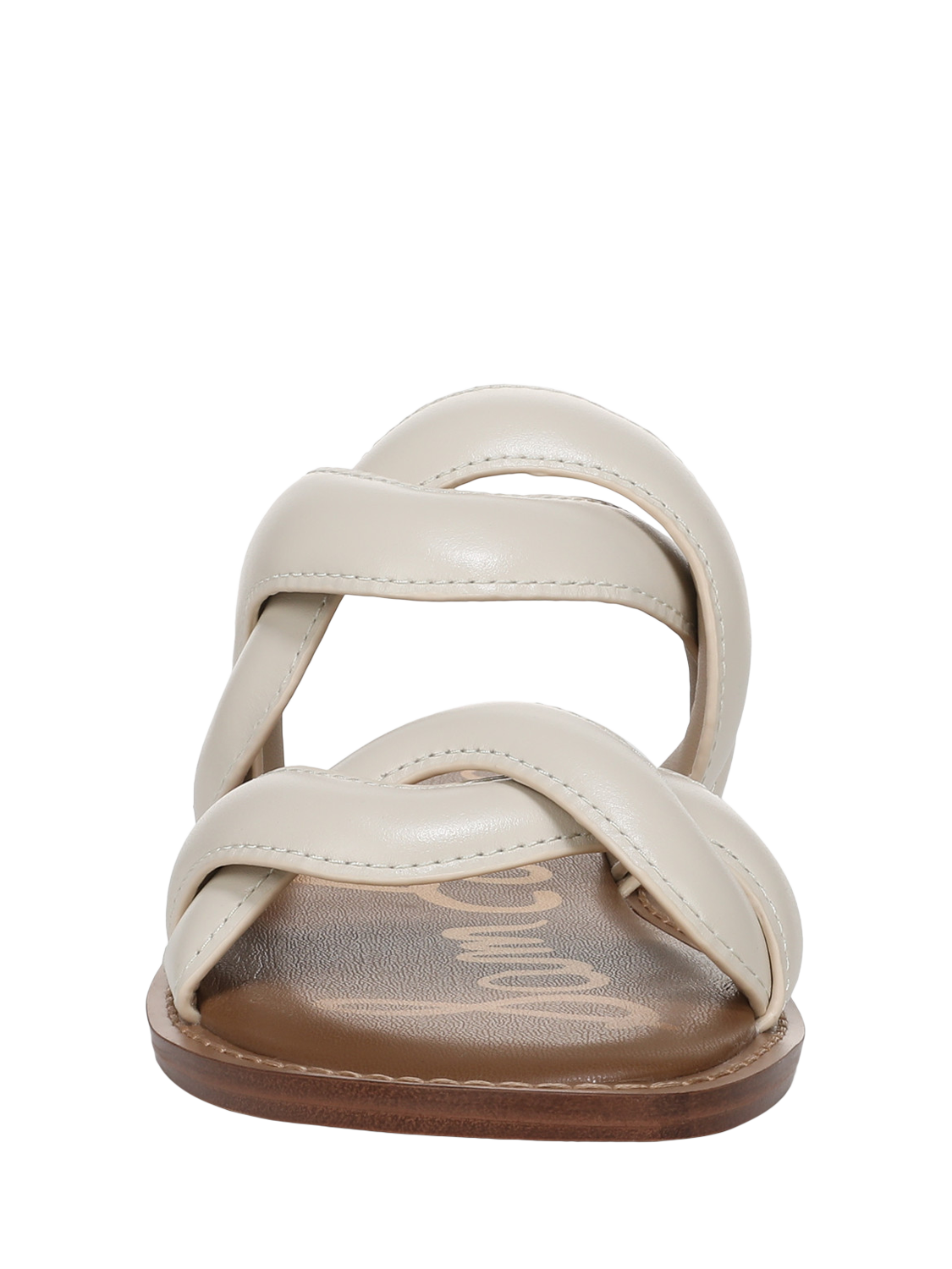 Product image 5 of 6, which shows Sam Edelman Hellen Leather Slider Sandals, Ivory, 3