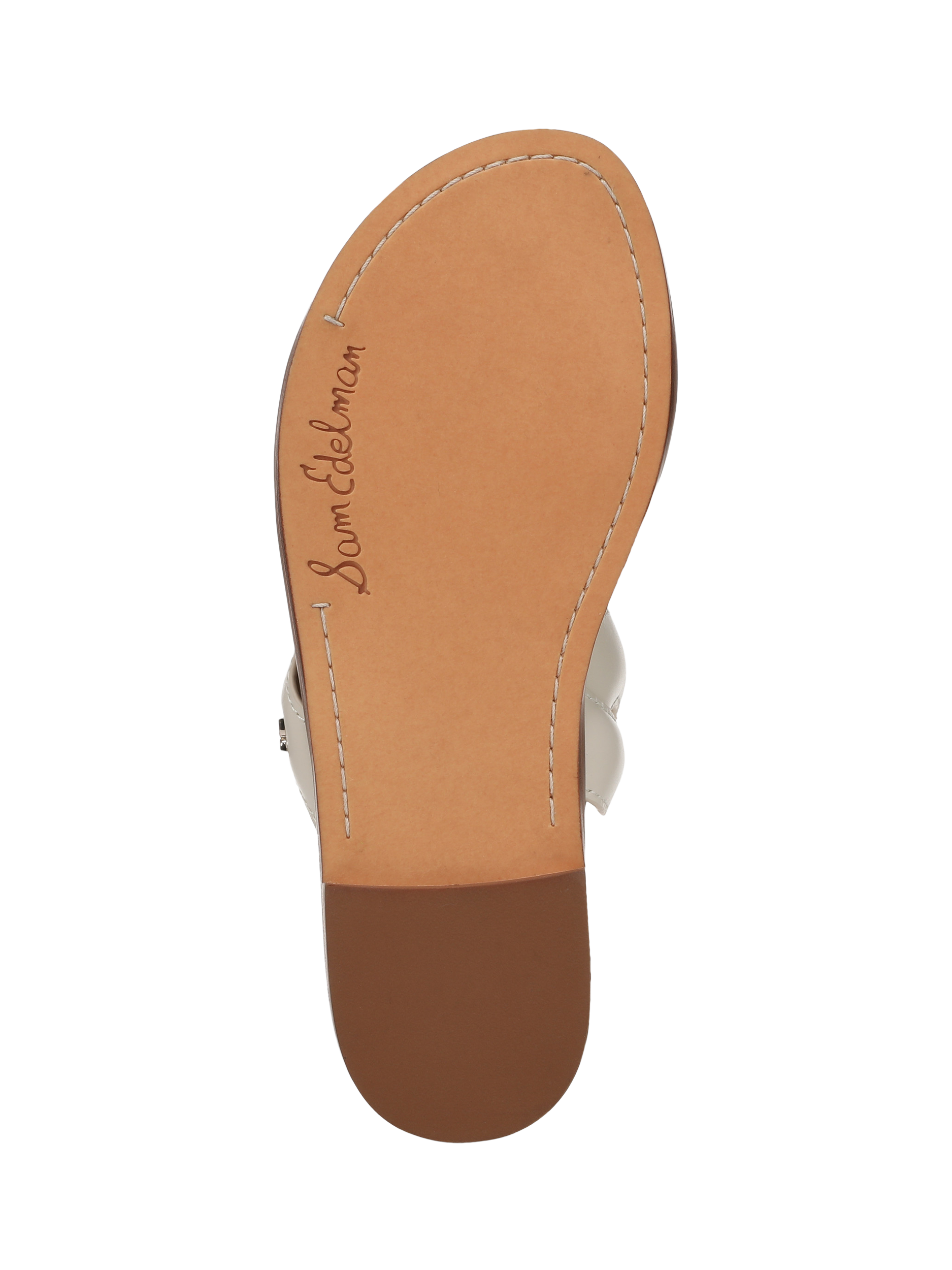 Product image 6 of 6, which shows Sam Edelman Hellen Leather Slider Sandals, Ivory, 3