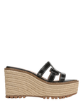 Sam Edelman Laine Leather Wedge Heel Espadrille Sandals, Black
