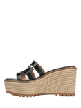 Sam Edelman Laine Leather Wedge Heel Espadrille Sandals, Black