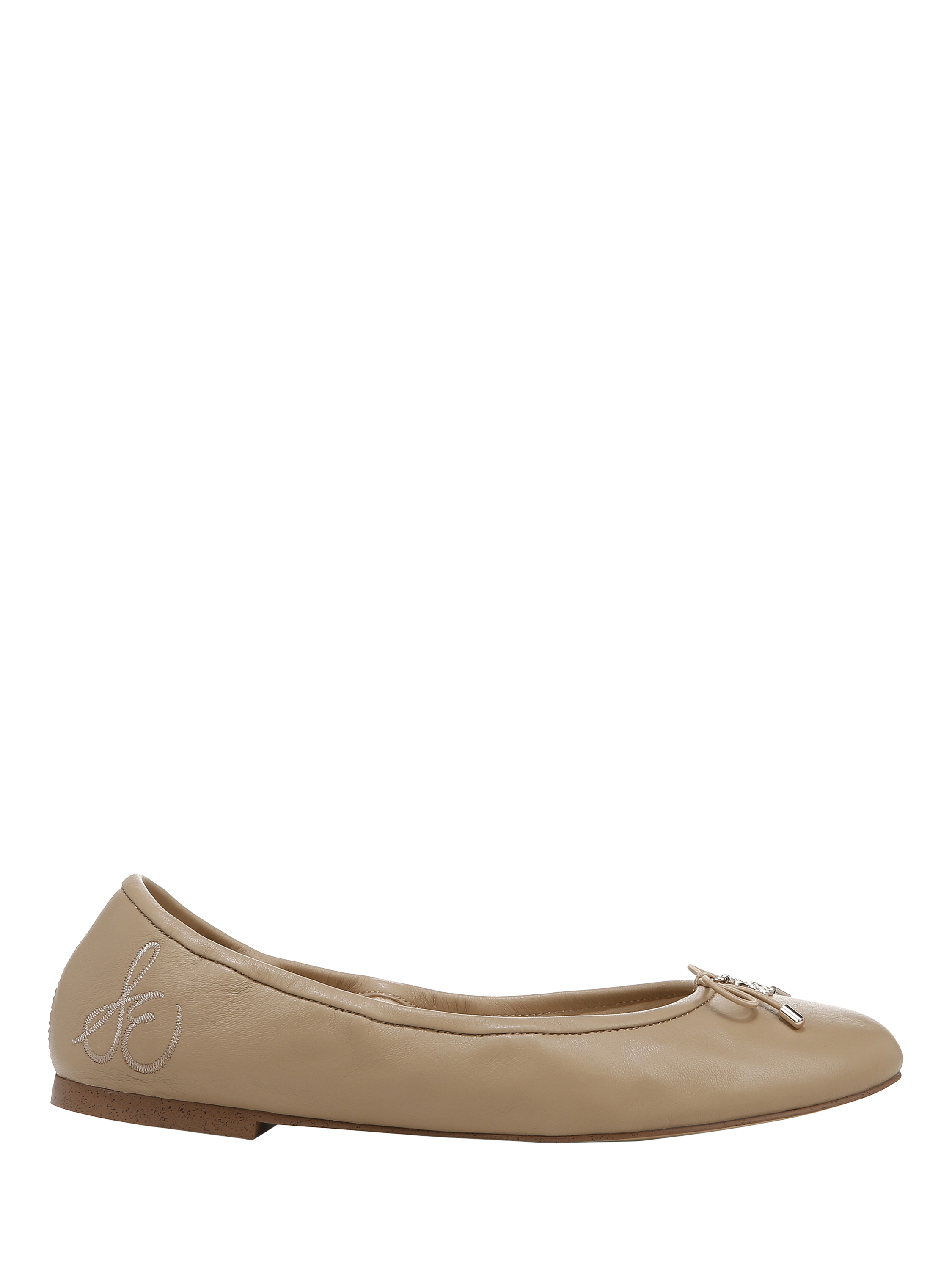 Product image 1 of 6, which shows Sam Edelman Felicia Leather Ballerina Pumps, Soft Beige, 3