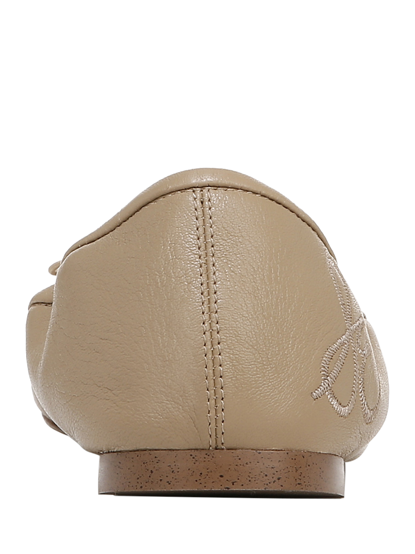 Product image 5 of 6, which shows Sam Edelman Felicia Leather Ballerina Pumps, Soft Beige, 3