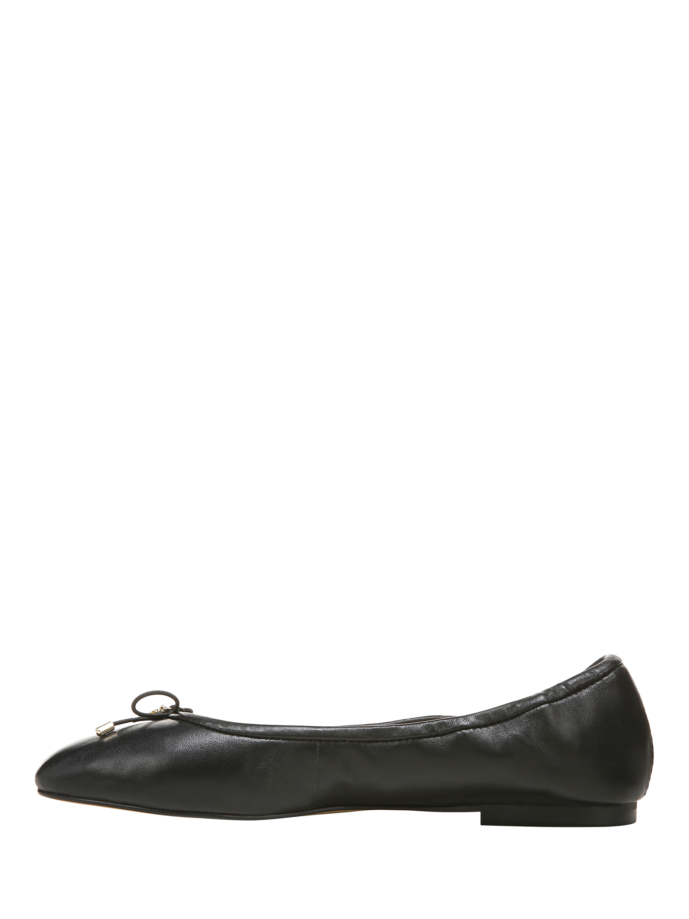 Product image 2 of 6, which shows Sam Edelman Felicia Leather Ballerina Pumps, Black, 3