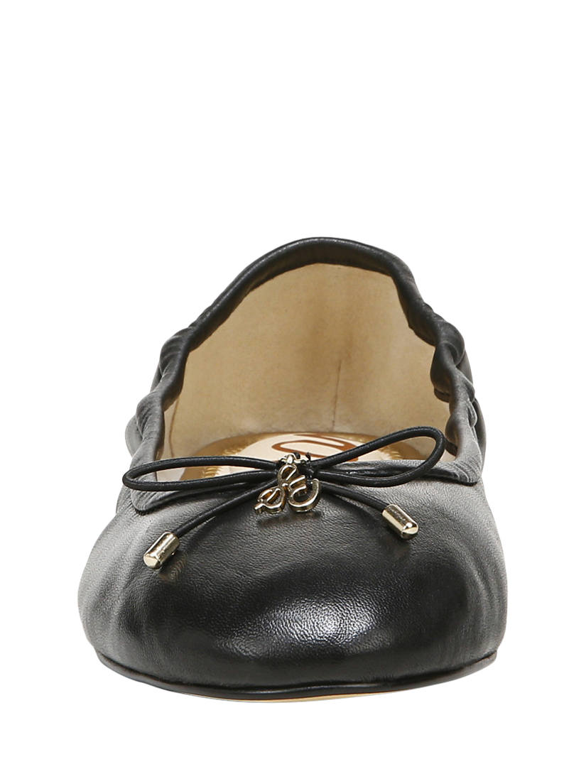 Product image 5 of 6, which shows Sam Edelman Felicia Leather Ballerina Pumps, Black, 3