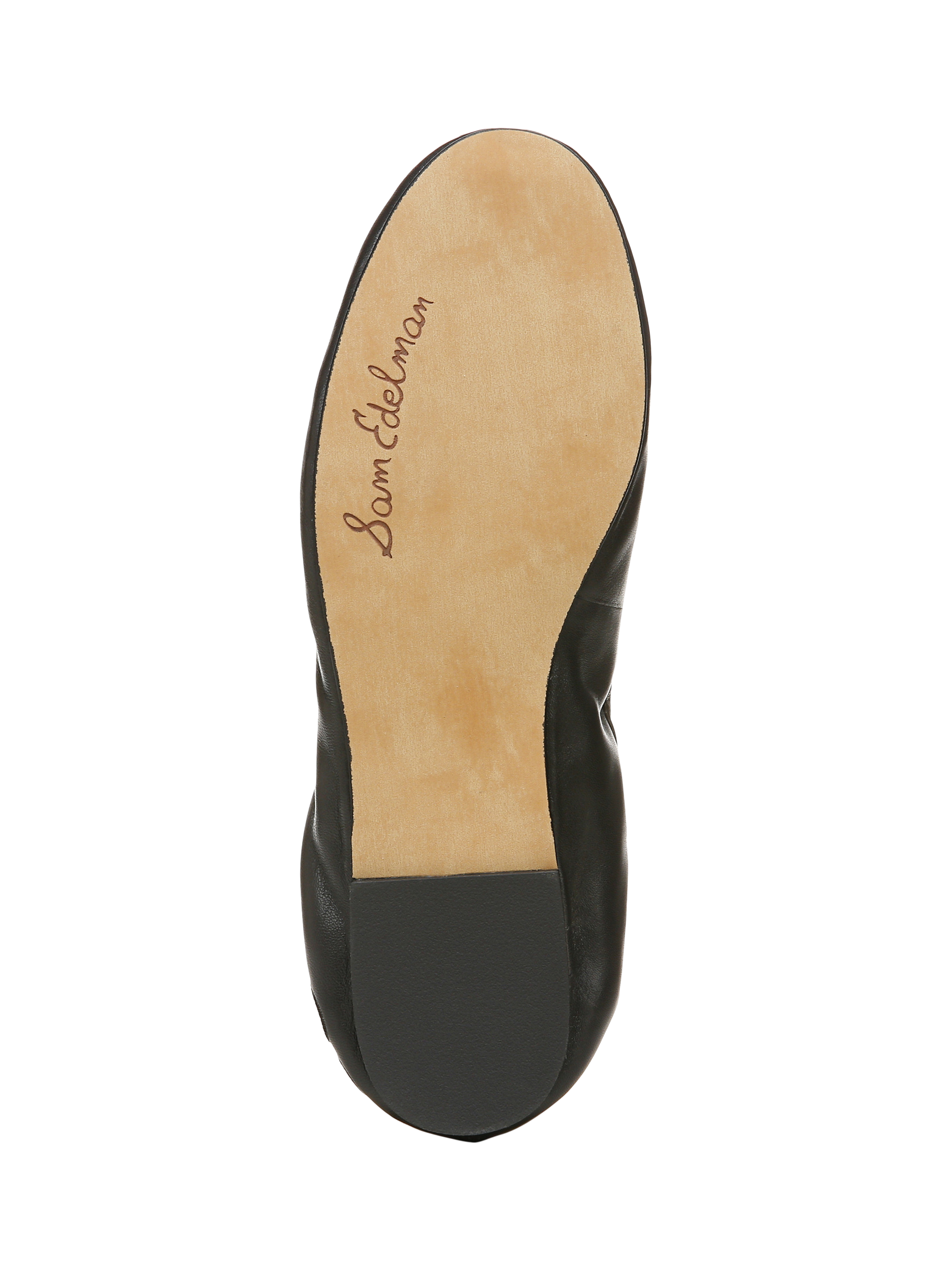 Product image 6 of 6, which shows Sam Edelman Felicia Leather Ballerina Pumps, Black, 3