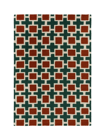 Scion Hatch Pure Wool Rug, Rust, Rust