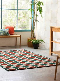 Scion Hatch Pure Wool Rug, Rust - view 2, Rust