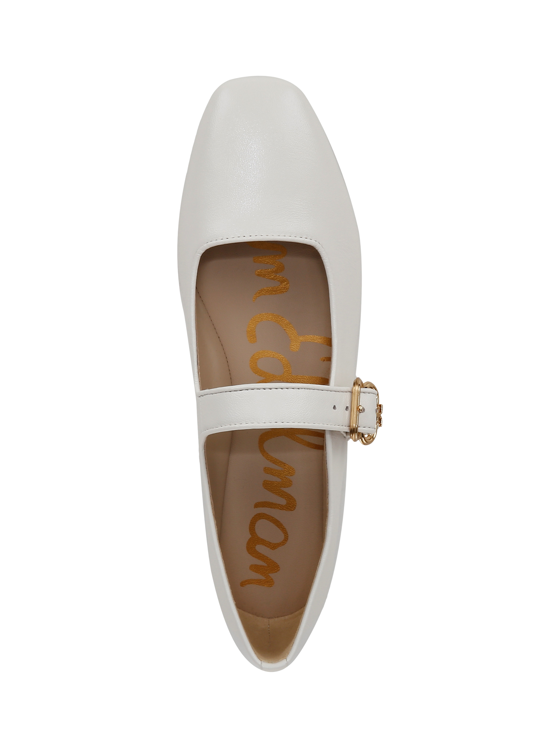 Product image 3 of 6, which shows Sam Edelman Michaela Leather Mary Janes, Bright White, 3