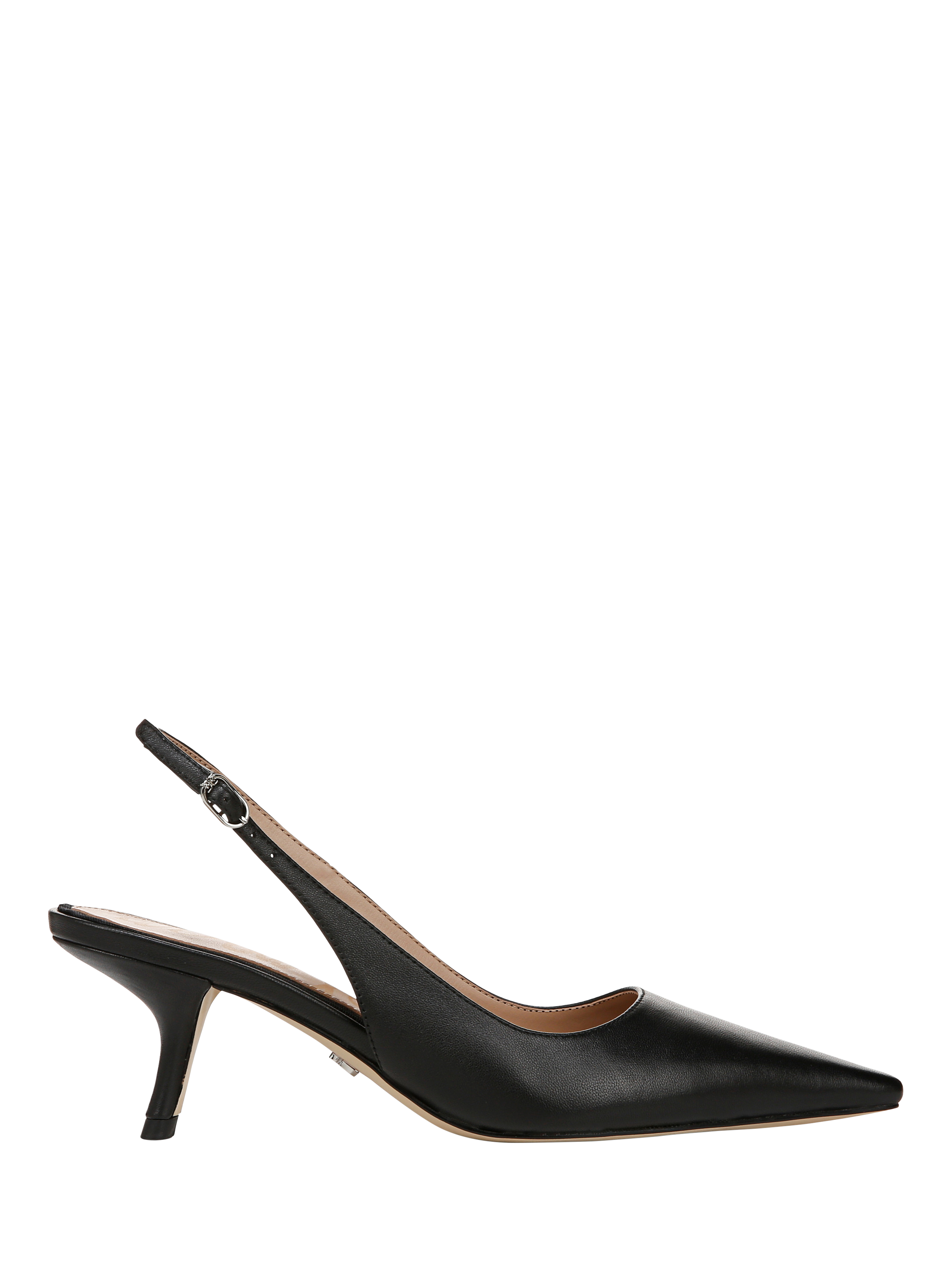 Product image 1 of 6, which shows Sam Edelman Bianka Kitten Heel Slingback Court Shoes, Black, 3