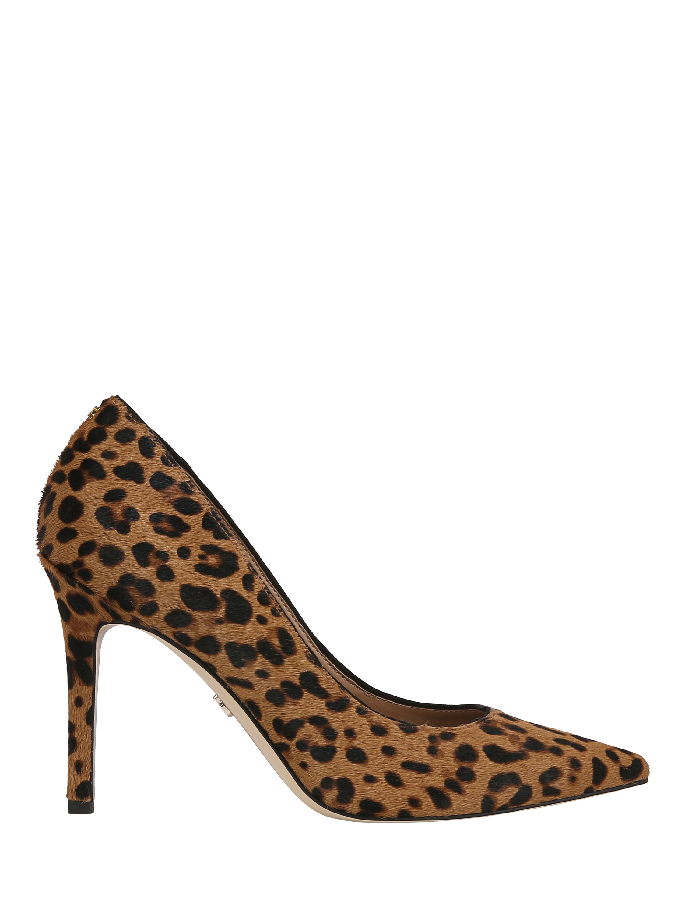 Product image 1 of 6, which shows Sam Edelman Hazel Leather Stiletto Heel Court Shoes, Brown/Multi, 3