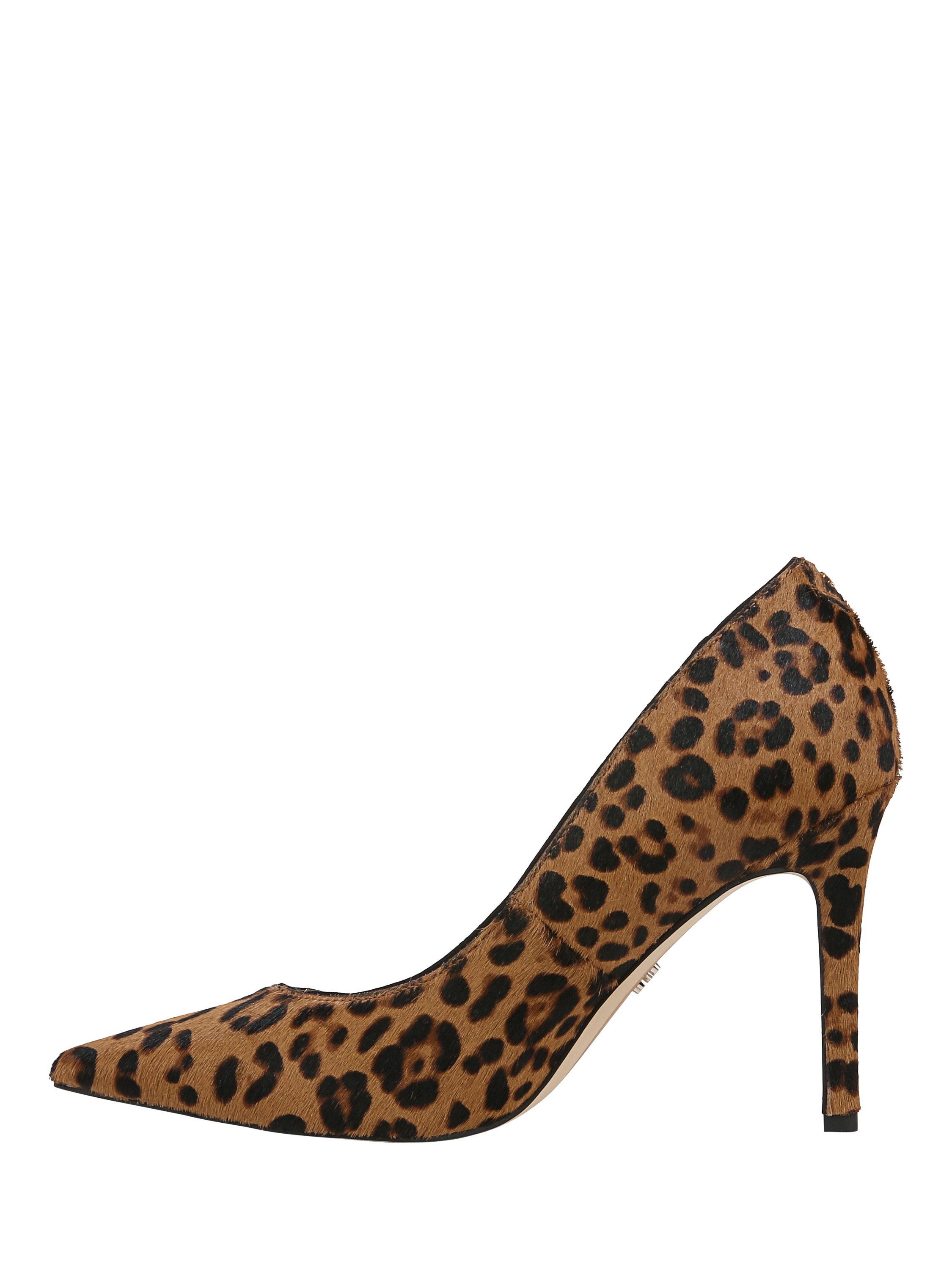 Product image 2 of 6, which shows Sam Edelman Hazel Leather Stiletto Heel Court Shoes, Brown/Multi, 3