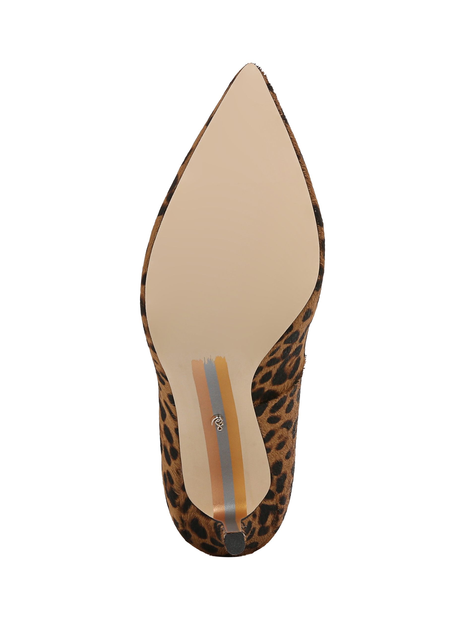 Product image 6 of 6, which shows Sam Edelman Hazel Leather Stiletto Heel Court Shoes, Brown/Multi, 3