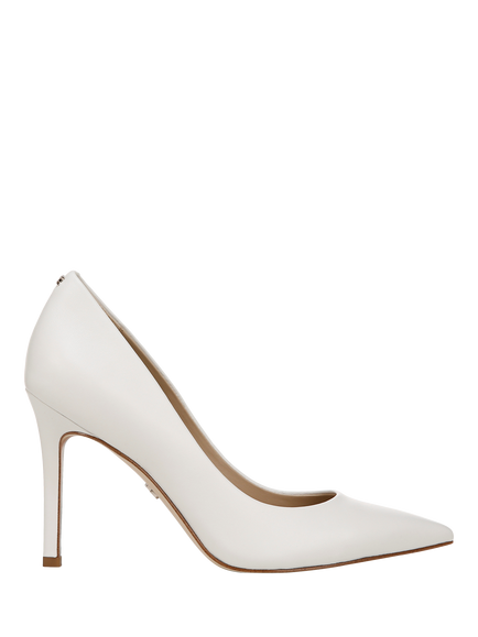 Sam Edelman Hazel Leather Pointed Toe Stiletto Shoes, Bright White
