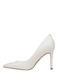 Sam Edelman Hazel Leather Stiletto Heel Court Shoes, Bright White