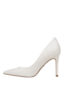 Sam Edelman Hazel Leather Pointed Toe Heeled Pumps - view 2, Bright White