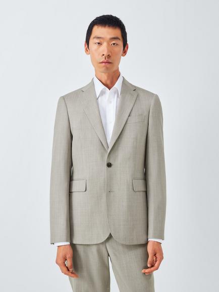 John Lewis Washable Regular Fit Notch Lapel Suit Jacket, Neutral