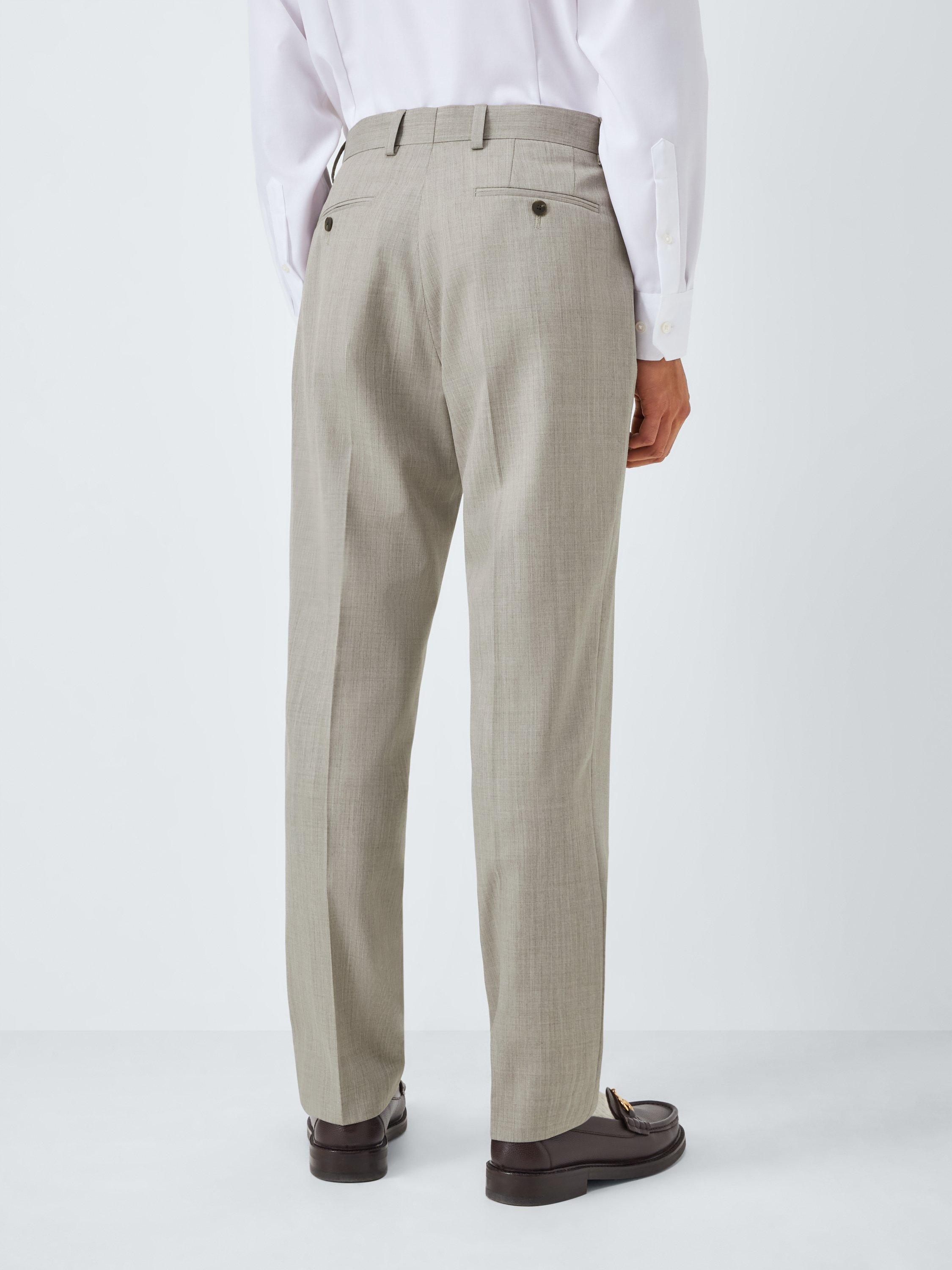 Product image 2 of 7, which shows John Lewis Washable Wool Blend Regular Fit Suit Trousers, Neutral, 36S