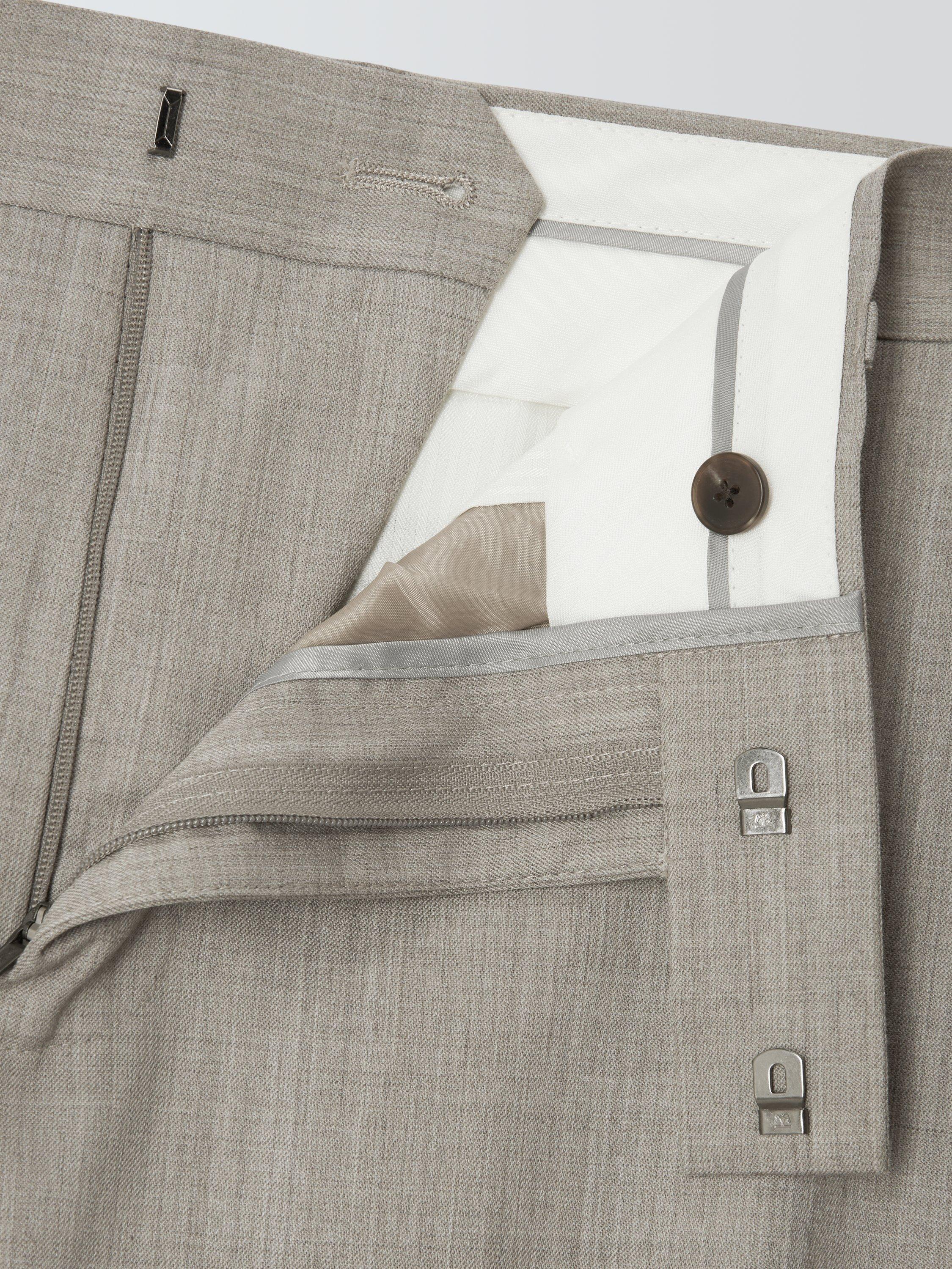 Product image 7 of 7, which shows John Lewis Washable Wool Blend Regular Fit Suit Trousers, Neutral, 36S