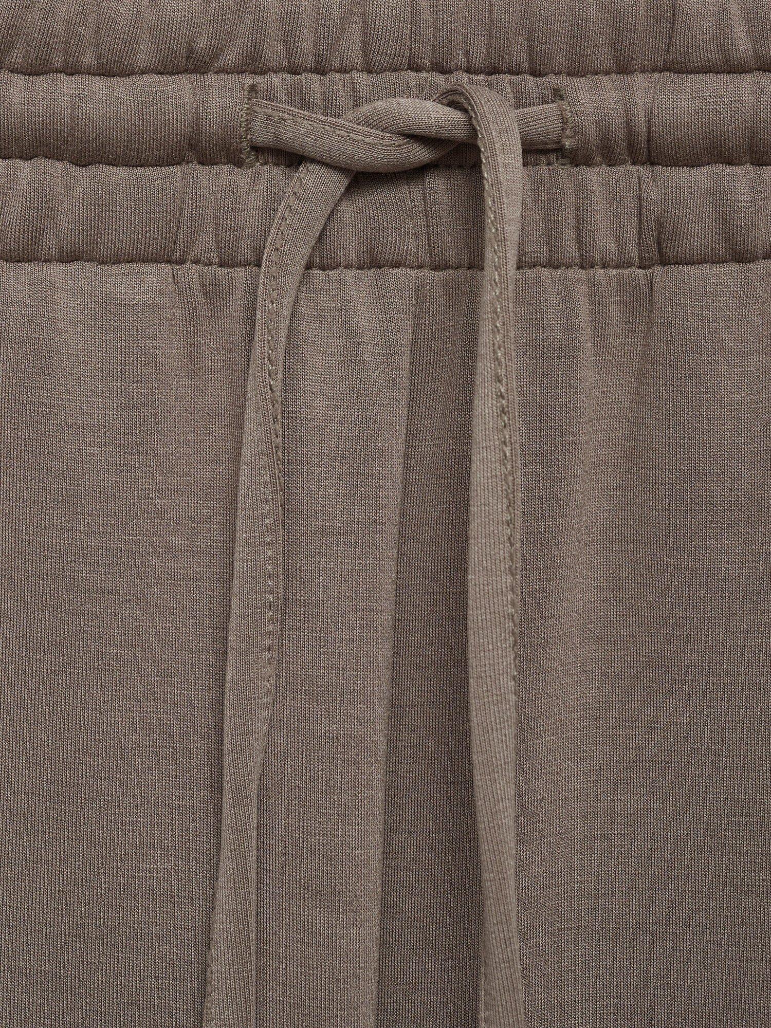Product image 8 of 8, which shows Mango Nei Wide Leg Mixed Blend Drawstring Trousers, Medium Brown, L