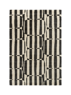 Scion Lohko Stripe Pure Wool Rug, Charcoal