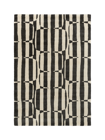 Scion Lohko Stripe Pure Wool Rug, Charcoal
