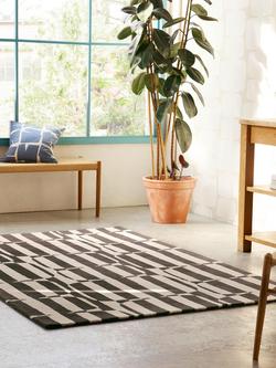 Scion Lohko Stripe Pure Wool Rug - view 2, Charcoal