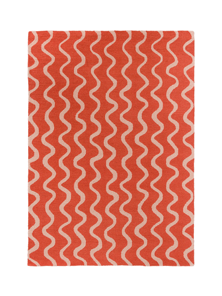 Scion Ribbon Pure Wool Rug, Coral